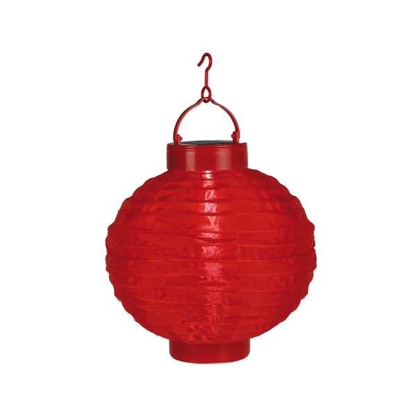 Star Trading Led Solar-Lampion ,Festival', DäMmerungssensor, Outdoor, 22Cm, Rot-image