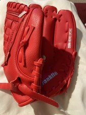 Franklin 8.5" Glove RHT Ready To Play RTP Youth Baseball T-Ball Red