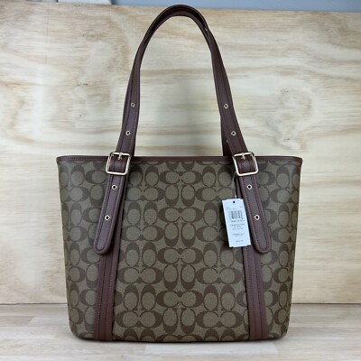 COACH Signature Canvas/Leather ASHTON TOTE Shoulder Bag IM
