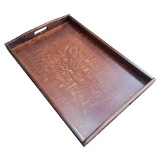Extra Large Wooden Serving Tray 60 cm x 40 cm x 5.5 cm, - Brown