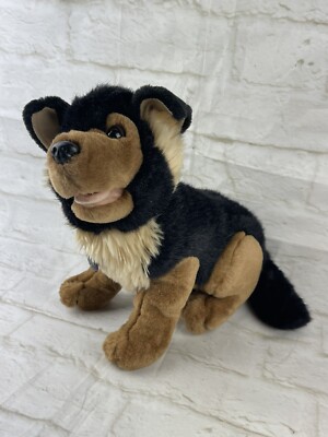 Sitting 11  German Shephard Plush Dan Dee Collectors Choice Black Brown Dog Pup