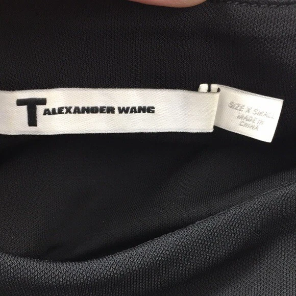 Abito donna T Alexander Wang taglia XS nero senza maniche maglia ritaglio bodycon