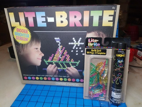 Lite-Brite Magic Screen Set 200+ Pegs 6 Templates New Boxed &amp; New Refill Set 885561017861| eBay