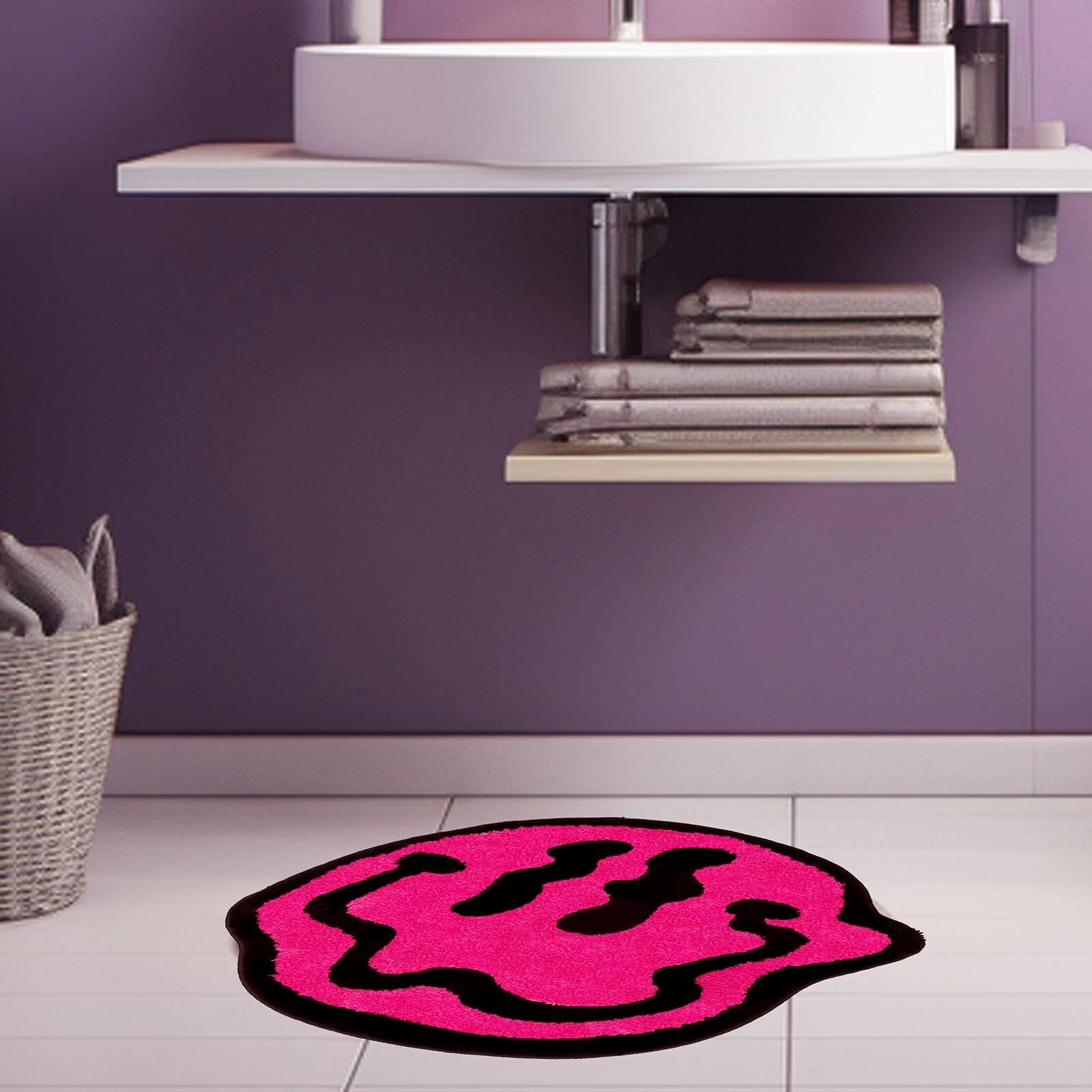 Whaline Smile Face Bath Rug - Thumbnail 4