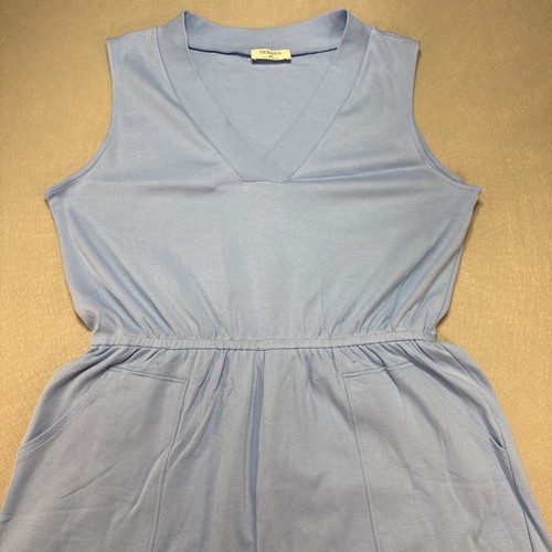 Zenana Romper Sleeveless V-neck Baby Blue, Pockets,Sz 2X, Comfy, Preppy, Dress, - Picture 3 of 9