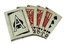 Royal Flush Hidden Ace Flips Silver Chrome Lucky Las Vegas Casino Belt Buckle