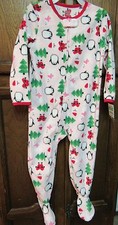 NWT Carter's Pink Christmas Penguins Trees Santa BLANKET SLEEPER 18 mo / 2T / 3T