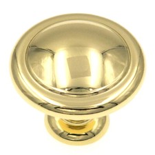 Amerock Reflections Polished Brass 1 1/4" Round Cabinet Pull Knob BP13873