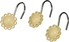 Color Filigree Resin Hooks Set of 12 for Bathroom Shower Curtain Carnation HF