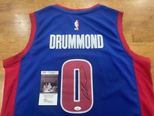 Andre Drummond Detroit Pistons Autographed Signed Jersey size L JSA COA