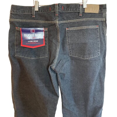 Vintage Y2K Bugle Boy Denim Jeans 40 x 32 Black Low Rise Baggy Streetwear NWT