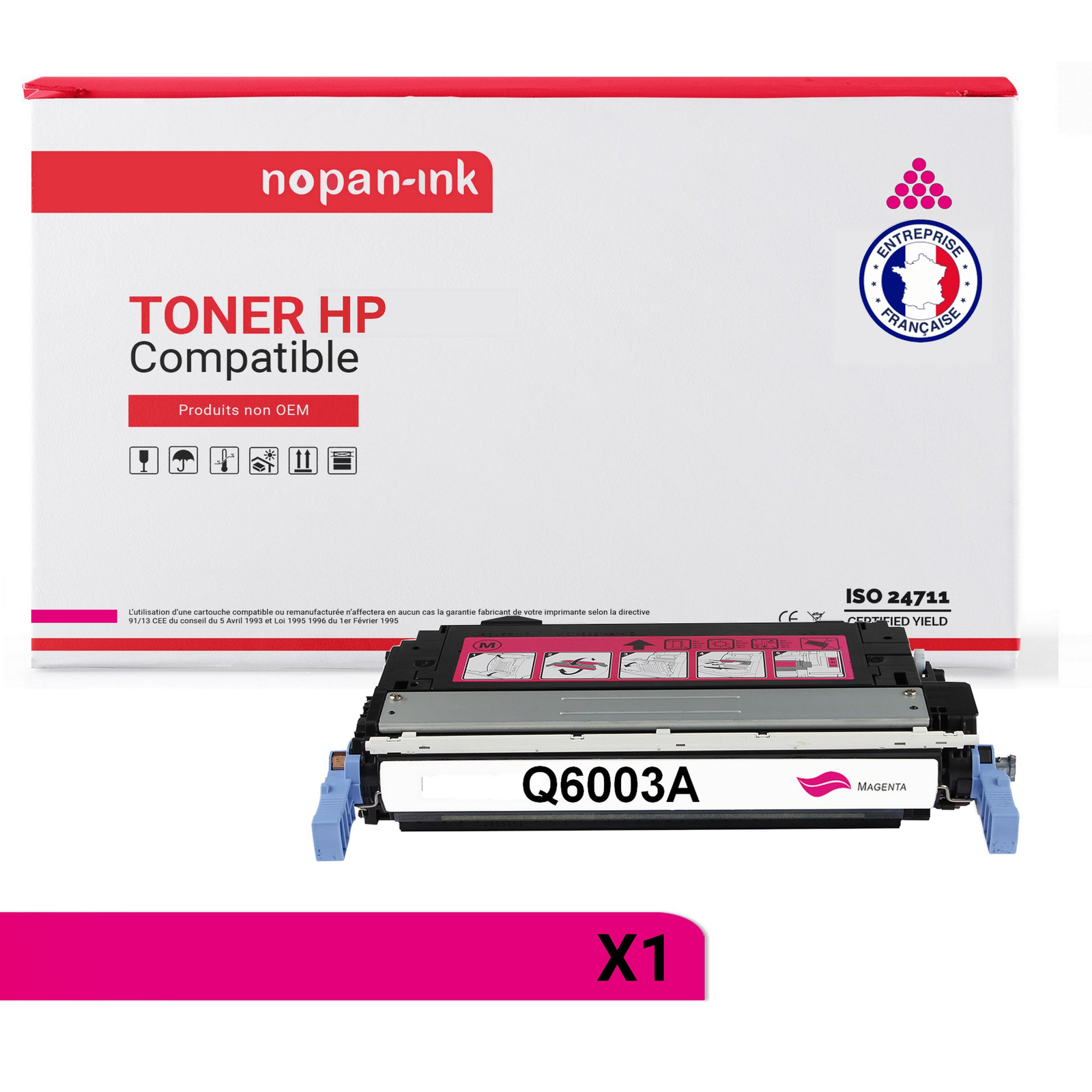 Toner Q6003A magenta compatible HP pour éliminer les traces de décoloration sur vos documents