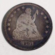 1891 Seated Liberty Quarter 25 Cents cd -