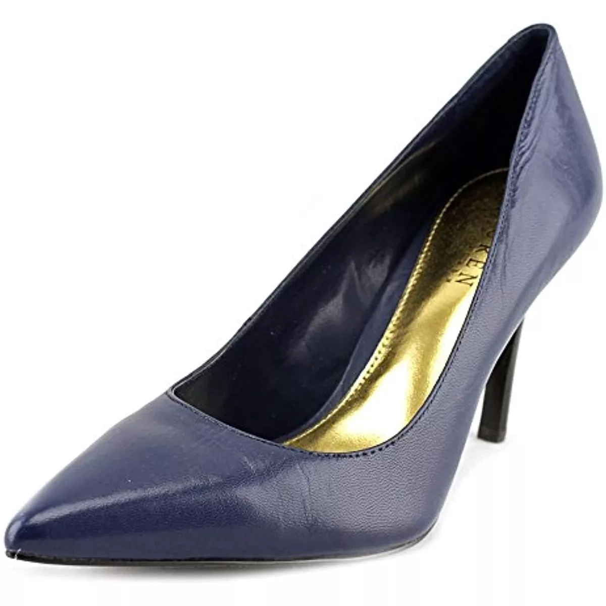 LAUREN Ralph Lauren Sarina Navy Kidskin Stiletto Classic High Heel Pump Sz 8.5