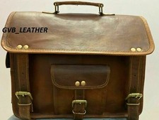 Handcrafted over case Vintage Leather bag Lap...