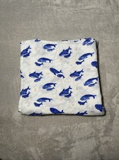 Angel Dear Baby Swaddle Blanket Blue Whale Fish White Cotton Blend Lovey 47"x47"