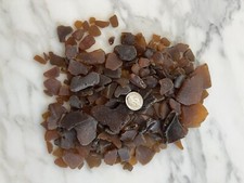 Sea Glass Surf Tumbled Crafting Genuine Brown Lot 1  California, Croatia 150 Pcs