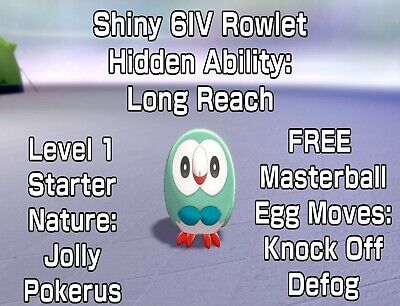 All Starter Pokémon • Shiny, 6IV, Egg Moves, Hidden Ability