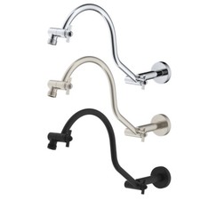 All Metal 18 Inch Shower Head Extension Arm, Solid Brass Adjustable Shower Arm