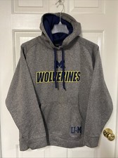 Michigan Wolverines Champion Elite Pullover Hoodie Sweatshirt Embroidered Men L
