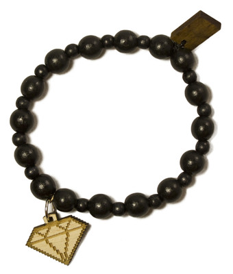 Good Wood New York Bit Natural Diamond Wooden Beads Elastic