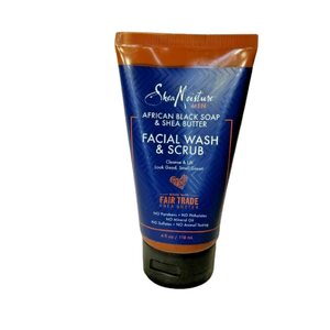 shea moisture men's facial wash and scrub