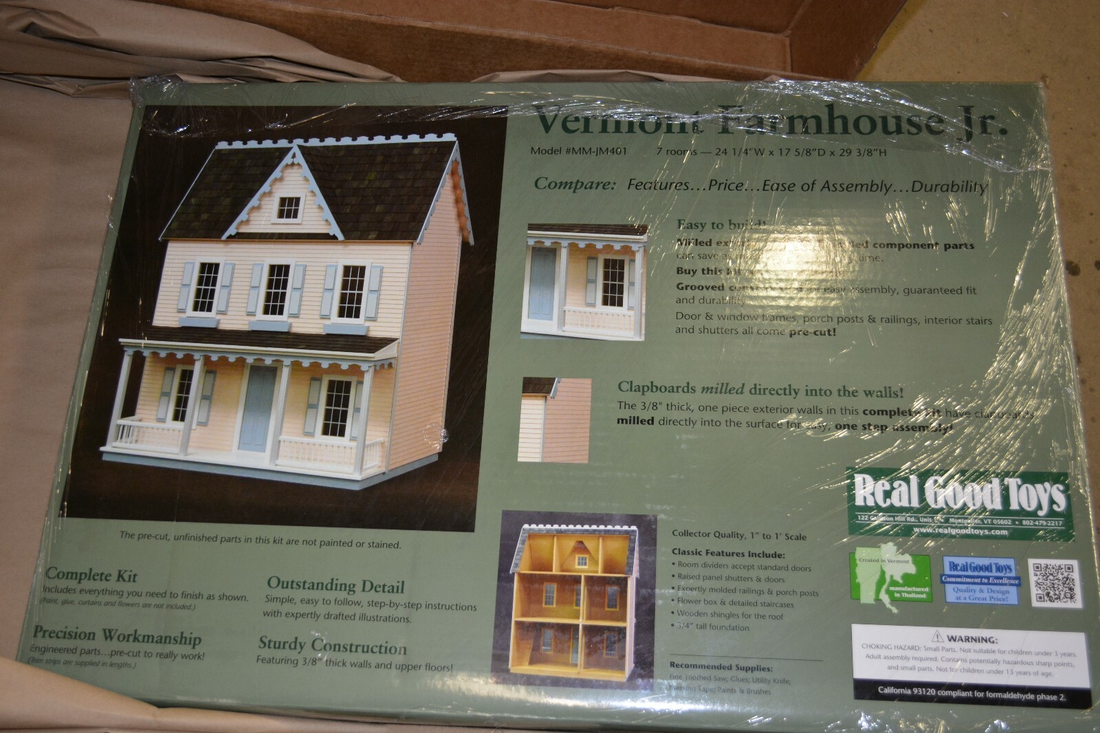 Miniatura muñeca casa Vermont Granja Jr. nuevo nunca desenvolvía Real Good Juguetes Miniatura muñeca casa Vermont Granja Jr. nuevo nunca desenvolvía Real Good Juguetes