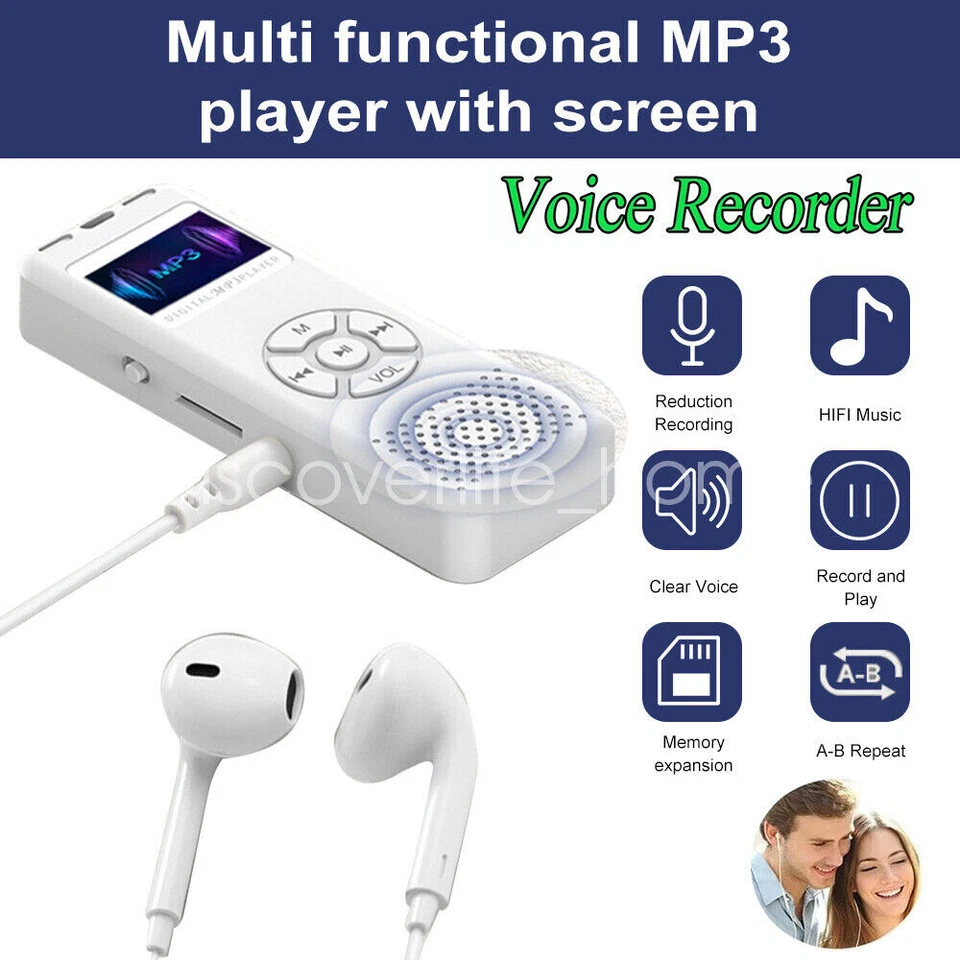 64GB Mini MP3 Player Speaker Digital Voice Recorder Audio Recording FM Radio US - Image 3 of 4