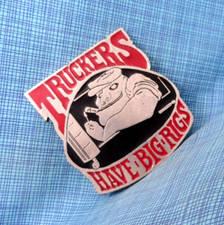 Truckers Have Big Rigs Belt Buckle Trucking Novelty Fun Vtg 80s InStyle .NOX913