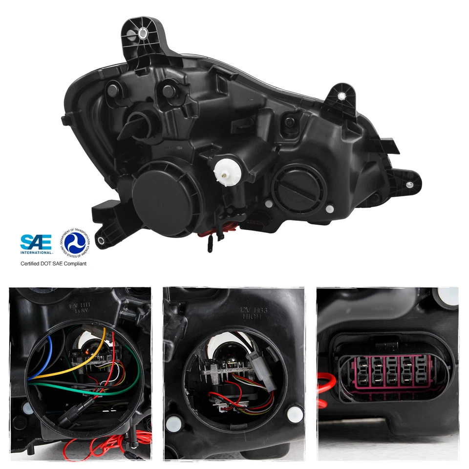 For 13-21 Kenworth T680 Chrome [Full LED DRL] Projector Headlights Left + Right - Image 3 of 4