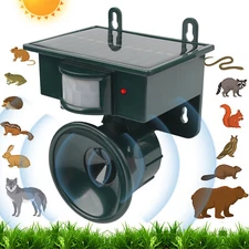 Upgraded Solar Ultrasonic Animal Repellent Dog Cat Skunk Deer Raccoon For Garden