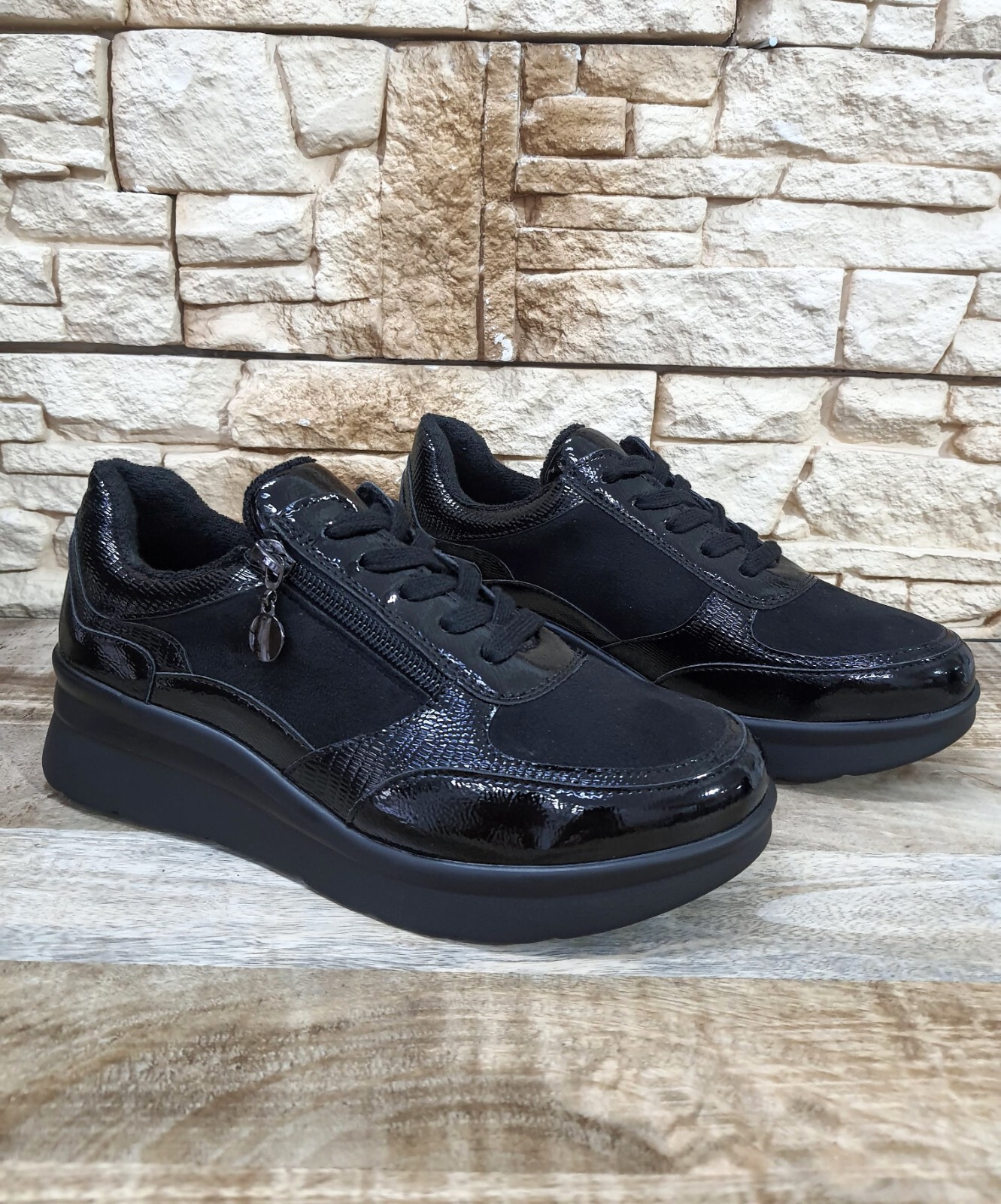 Zapatillas De Mujer Negras L61 Modelo Comfort Plantilla Soft Zapatos Cómodos