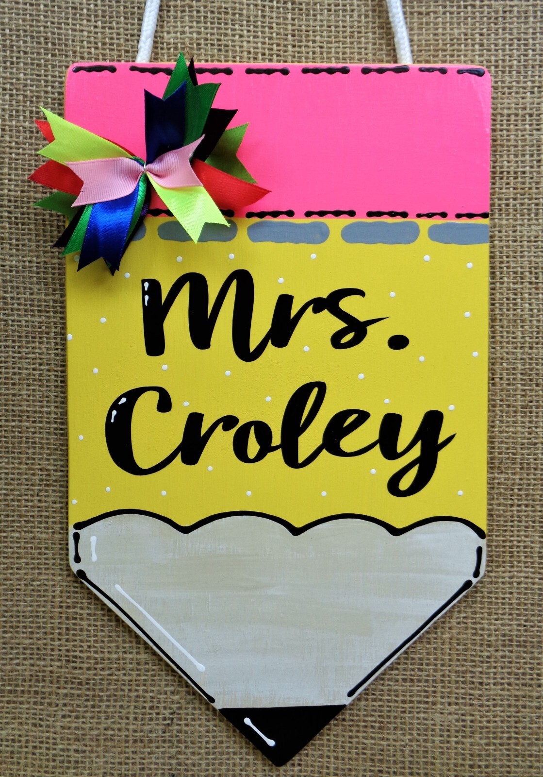 Sign Name Plaque School Class Classroom Wall Hanger