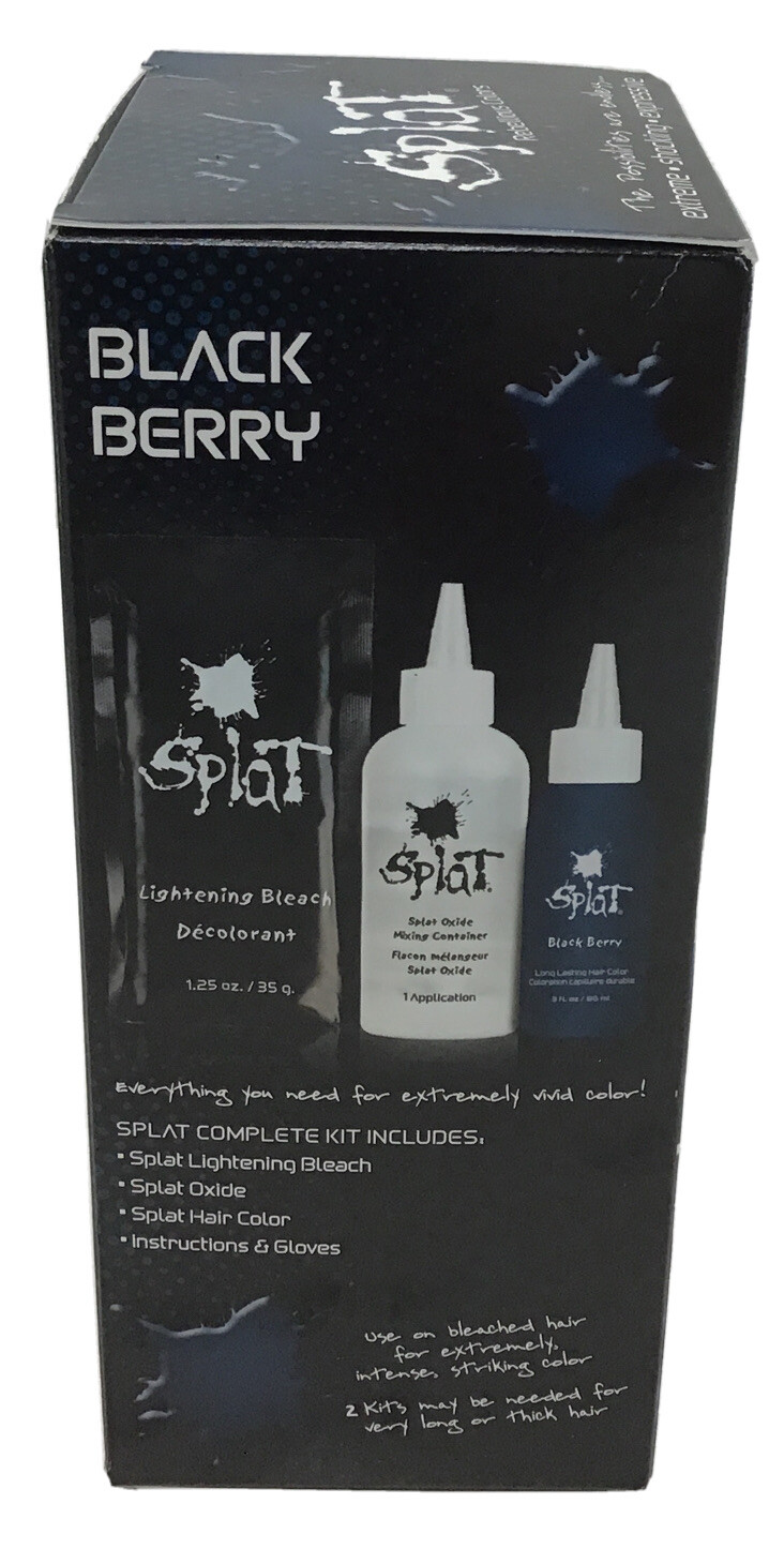 Splat Rebellious Colors Pure Sapphire Complete Kit Hair, Black Berry | eBay