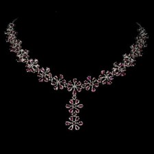 Silber Halskette Rodolith echte natürliche abgebaute Edelsteine massiv Sterling 19 bis 21 Zoll