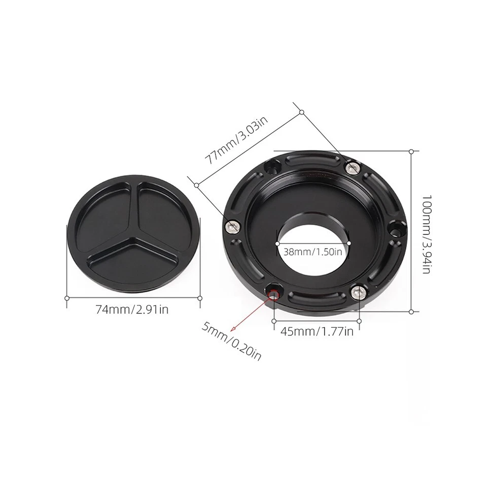 Cubierta de tapa de llenado de tanque de combustible de gasolina sin llave para Aprilia RSV 1000 Tuono/Mille RS 125 Foto 2 de 4