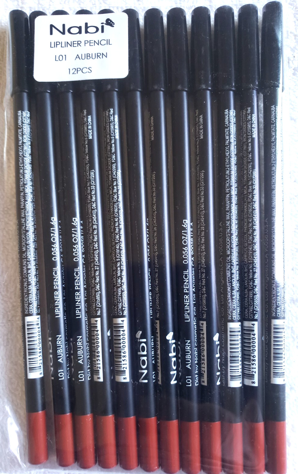 Pencil 12 Lip Liners Lot Select Your Color Nabi Brand 7.5"