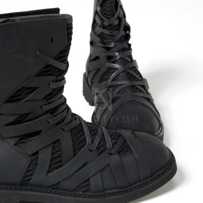 leather high top boots