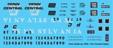N Scale - Penn Central 2 Bay PS2 ex PRR Covered Hopper Decals