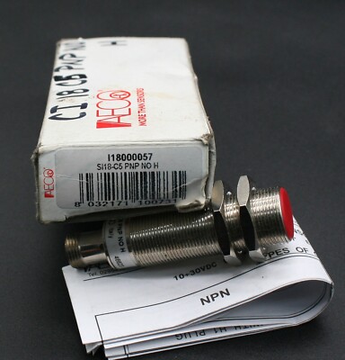 One (1) AECO SI18-C5 PNP NO H Induction Proximity Sensor I18000057 Italy #3 NEW