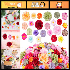 210 Pcs Mini Silk Flower Heads - Faux Roses, Daisies  Sunflowers for Crafts, We