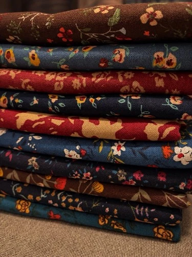 Vintage Garden Cotton Linen Blend Fabric Bundle 10 Prints 0.5 Yard Each 60" Wide video thumbnail