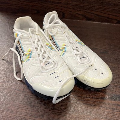Nike Air Max Plus TN GS Youth Sneakers Size 6.5Y White Multi Color DV7140-100