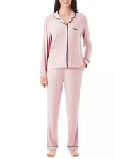Member's Mark Women's Super Soft Drawstring Notch Collar Pajama Set Pink XL