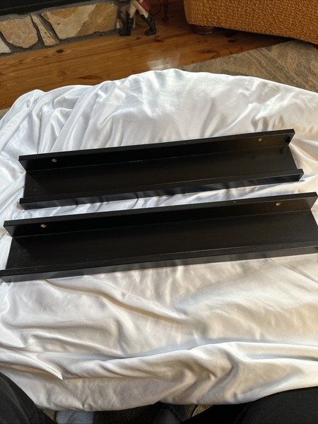 IKEA RIBBA Estante Flotante Negro 21.5X3.75X2, Cantidad 2
