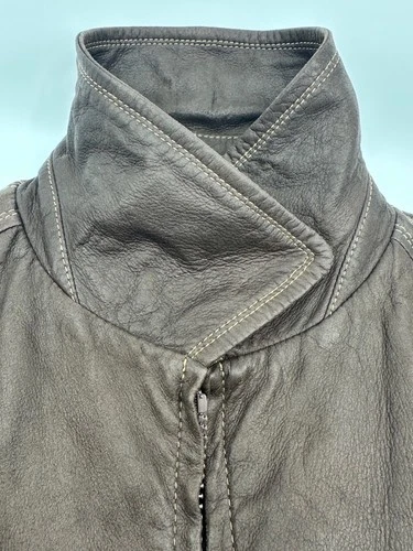 Johnston & Murphy Full Zip Lambskin Leather Jacket Mens Brown Size 40 M image 10