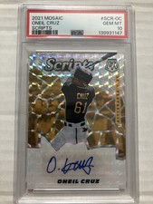 2021 Panini Mosaic Scripts Oneil Cruz Autograph PSA 10