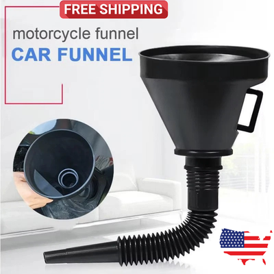 #ad #ad Flexible Large Funnel Oil Water Gas Fuel Spout Funnel for Car Motorcycle Boat $4.60