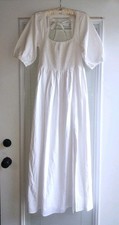 Nasty Gal White Cotton Shirred Bodice Square Neck Maxi Empire Dress
