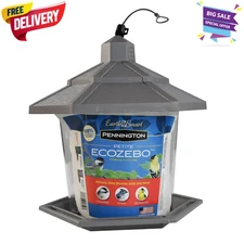 Pennington Earth Smart, Gray Plastic, Hopper Wild Bird Feeder, 2.5 lb. Capacity